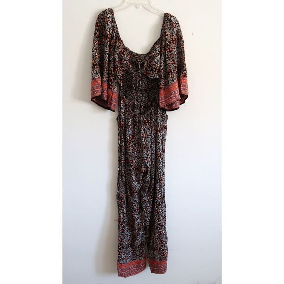Angie Short Sleeve Shirred Floral Jumpsuit - Size Medium - Picture 4 of 7